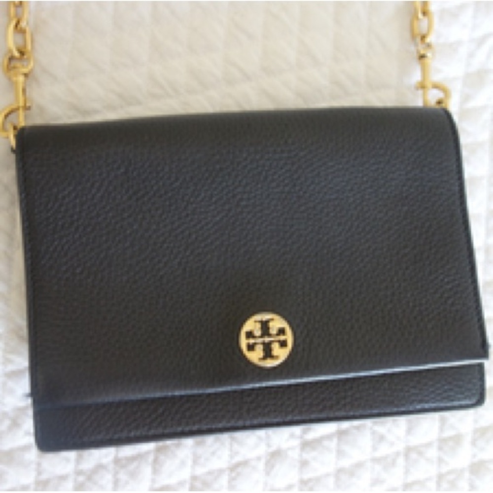 Tory Burch Black Crossbody Bag with Gold Accents